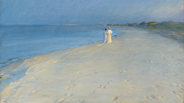 ´Summer evening at the South beach, Skagen. Anna Ancher and Marie Krøyer, 1893´ ´Summer evening at the South beach, Skagen. Anna Ancher and Marie Krøyer, 1893´