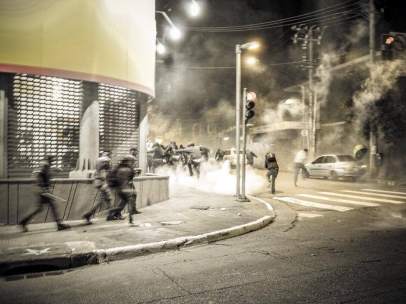 Manifestantes en Sao Paulo
