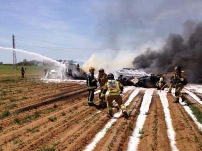 Accidente de un avión militar en Sevilla